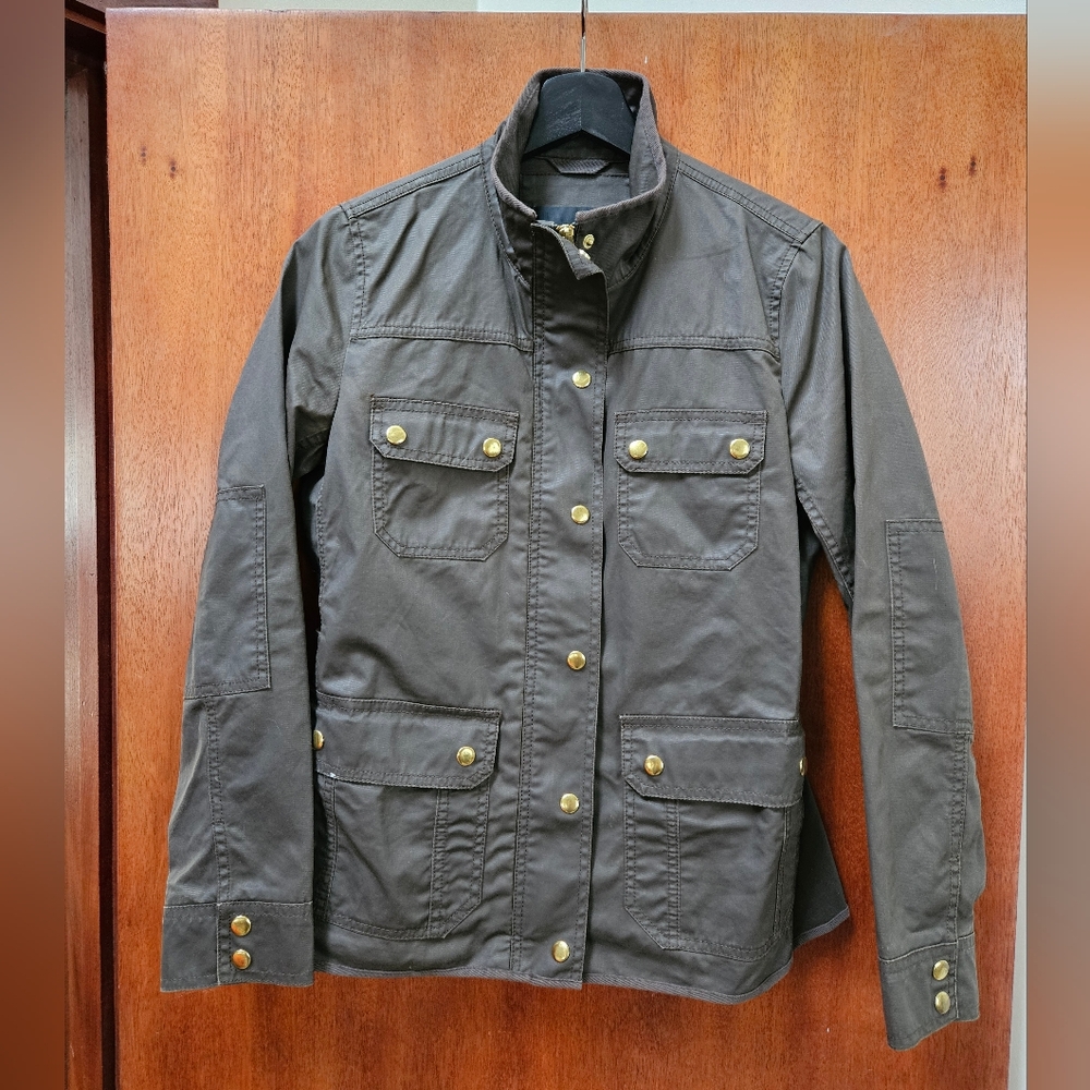 Like New~ J Crew Military style Jacket ~Gold Accents~ Womens Small